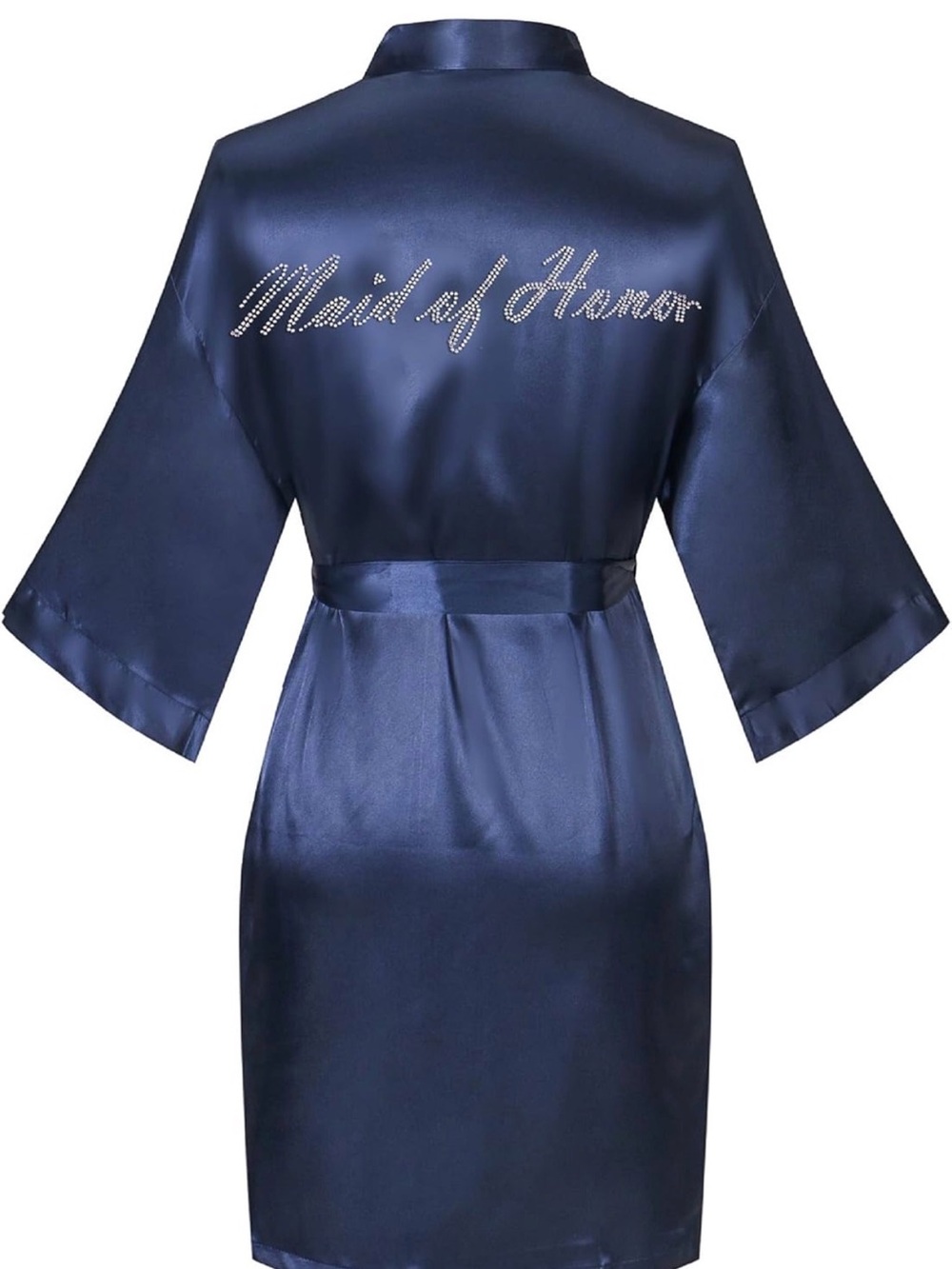 Satin 'Maid of Honor' Robe in Navy